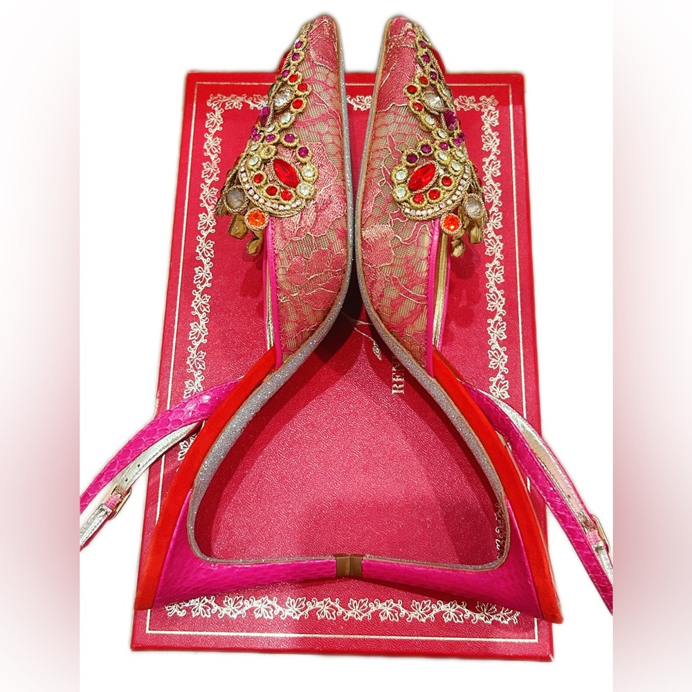 Authentic Rene Caovilla Multicolor Embellished Heels - Picture 4 of 7